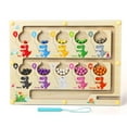 thumbnail image 1 of Laberinto magnético de colores y números, laberinto magnético Montessori para contar juguetes para niños pequeños, juguetes de juego de mesa con laberinto magnético de madera, 1 of 5