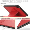 thumbnail image 6 of TECH CIRCLE Magnetic Stand Case for iPad 10th Generation 10.9 Inch 2022 Release - Multiple Angles Shockproof Rugged Soft TPU Cover with Pencil Holder Card Slots Auto Sleep/Wake Smart Case,Red, 6 of 7
