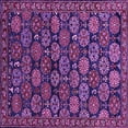 thumbnail image 1 of Ahgly Company Indoor Square Oriental Purple Industrial Area Rugs, 5' Square, 1 of 4
