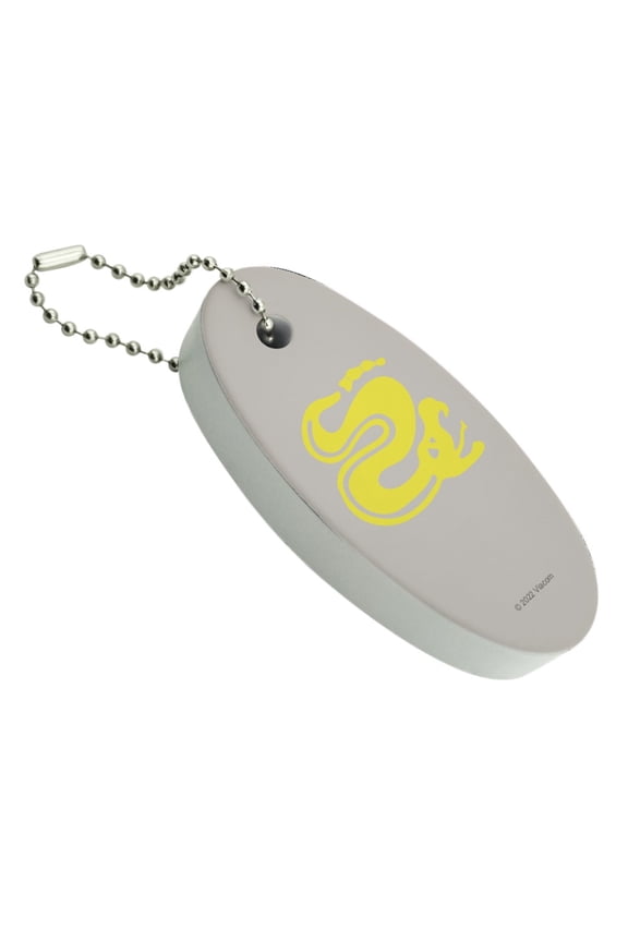 Hidden Temple Silver Snakes Floating Keychain Oval Foam Fishing Boat Buoy Key Float