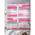 thumbnail image 3 of Pink Gray Stripes Sheer Curtains 84 Inch Length 2 Panels Set Window Treatments, Watercolor Modern Abstract Minimalist Rod Pocket Semi Curtains for Living Room/Bedroom/Kitchen Décor, 104"W x 84"L, 3 of 7