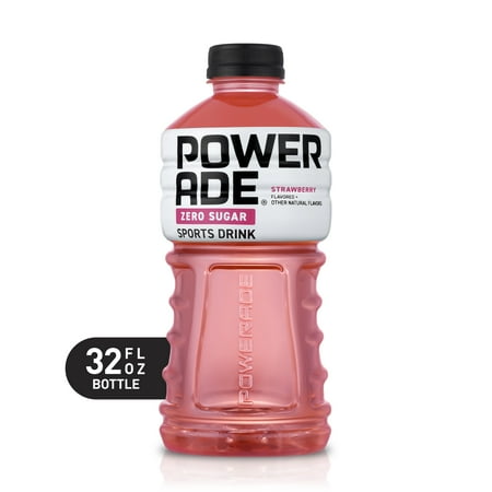 POWERADE Electrolyte Enhanced Zero Strawberry Sport Drink, 32 fl oz, Bottle
