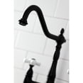 thumbnail image 4 of Grifo de cocina Kingston Brass Heritage Bridge negro mate, 4 of 9