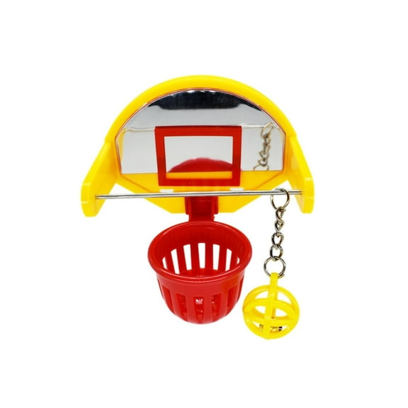 Mini Basketball Hoop Props Funny Parrot Birds Toys Pet Supplies Parakeet Bell Ball Chew Toy