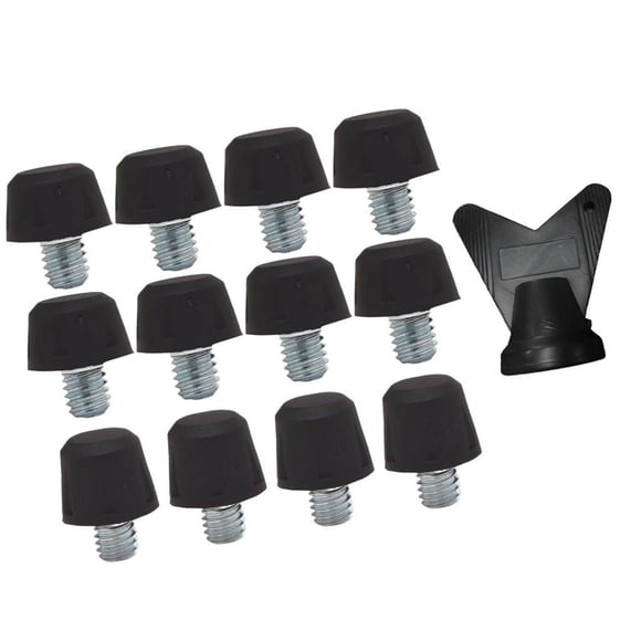 braveheart Nylon Football Shoe Spikes 12PCS With Wrench Replacement Boot Studs For Soccer And Rugby Players Friends Black 8mm 11mm