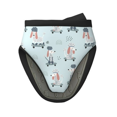 

Pofeuu Poodle Playing Skateboard Print Thickened Mini Silicone Oven Mitts Heat Resistant Rubber Oven Mitt Gloves Finger Pinch Grips Pot Holder Silicone Potholder