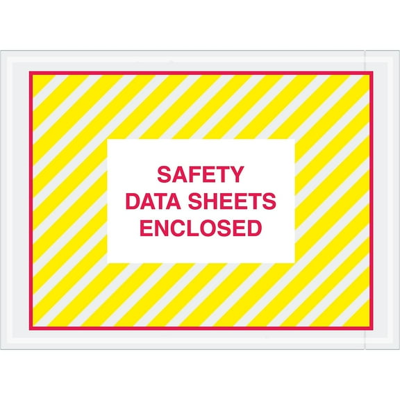 Tape Logic SDS Envelopes "Safety Data Sheets Enclosed" 4 1/2" x 6" Printed Clear 1000/Case PL498
