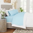 thumbnail image 3 of Super-Soft & Cozy Knitted Jersey Sheet Set, Full, Sky Blue by Color Sense, 3 of 8