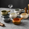 thumbnail image 4 of Qeeadeea Bouillon Cups, French Onion Soup Bowls With Handles, French Onion Soup Crocks Oven Safe, Microwave Soup Bowl, Soup Mug-light grey-500ml, Set of 2, 4 of 7