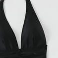 thumbnail image 6 of Mceream Women's High Waisted Drawstring Adjustment Bikinis Gathering Onepiece Swimsuit Black S, 6 of 7