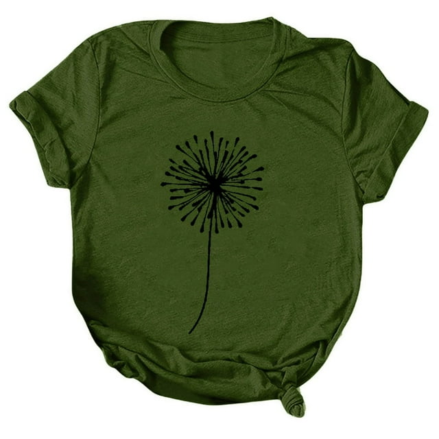 Hauts Grande Taille pour Femmes Décontractés à Imprimé Manches Courtes Col Rond T-Shirt Ample Blouse Hauts
