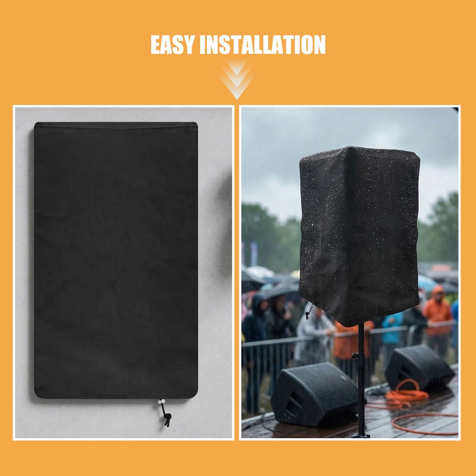 Minkissy Speaker Cover Waterproof Black Oxford Cloth Dustproof – details