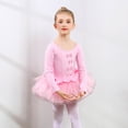 thumbnail image 2 of Ticikt Girls Dance Ballet Leotard with Skirt,Lace Sleeves Ballerina Gymnastics Outfit,Color:Pink,Size:12-13 Years, 2 of 9