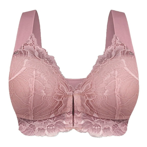 JGTDBPO Front Closure Bras For Women Plus Size Adjusted Comfortable Lace Bras Front Snap Bras Post Surgery Vest Breathable Gathering Front Opening Buckle Bra Wireless Minimizer Bra Everyday Bar