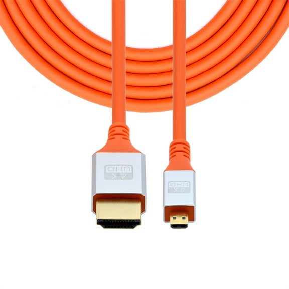 FVH Micro HDMI 4K to HDMI Ultra Soft High Flex HDTV Cable Hyper Super Flexible Cord High Speed Type-A Male to Male for Computer HDTV