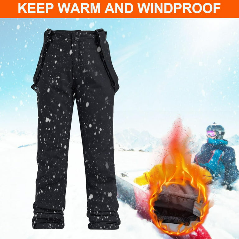jovati Men And Women Winter Windproof Snowboarding Pants,Warmth Thickened  Ski Winter Pants For Men,Solid Color Waterproof Snow Pants Apply To Outdoor