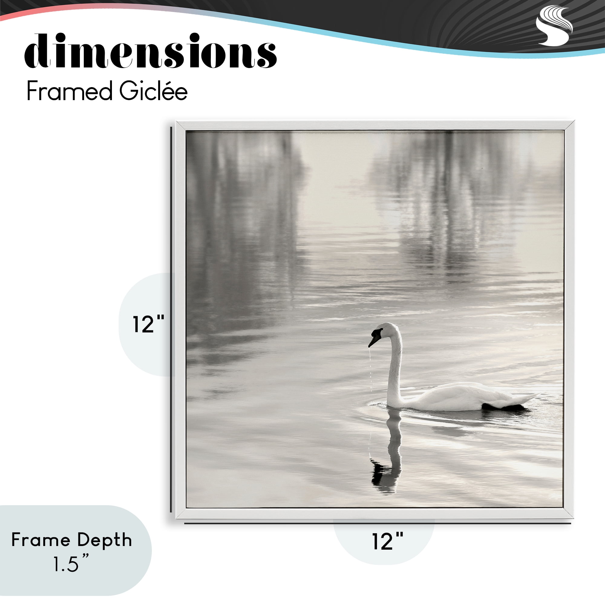 Stupell Industries Morning Sunlit Swan White Framed Giclee Art, design by Nicholas Bell