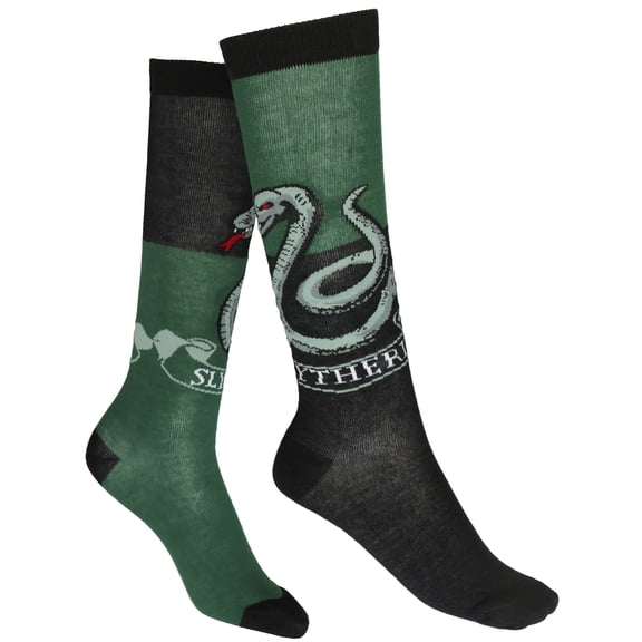Harry Potter Socks Women's Slytherin House Logo Long Crew Sock 1 Pair Shoe Size 4-10