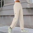 thumbnail image 4 of WILLBEST Pantalones Casuales para Mujer, Pantalones Cargo de Cintura Alta y Pierna Ancha para Un Estilo Sin Esfuerzo y Comodidad para el Uso Diario. Extra Grande, 4 of 6
