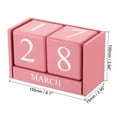 thumbnail image 2 of Calendario Perpetuo de Bloques de Madera Vintage Uxcell, Bloques de Exhibición de Mes y Fecha de Madera Reutilizables para Escritorio 6.1", Rosa, 2 of 5