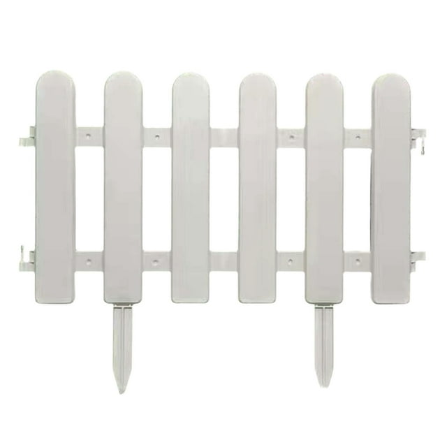 Garden Edging Border,White Plastic Garden Picket Fence, Lawn Edging for Flowerbeds, Borders and Decorative Yard