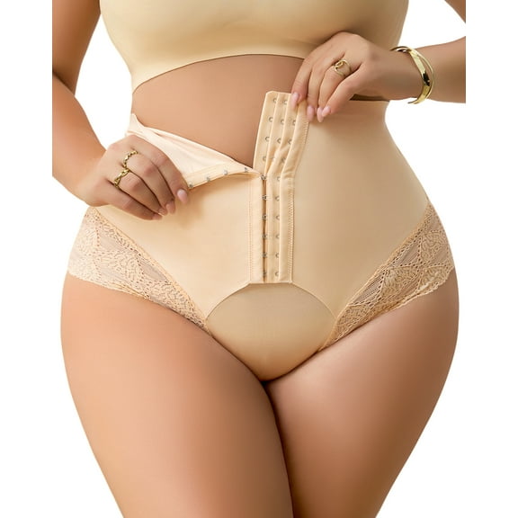 Tummy Control Panties for Women High Waisted Lace Shapewear Briefs Slimming Waist Shaper