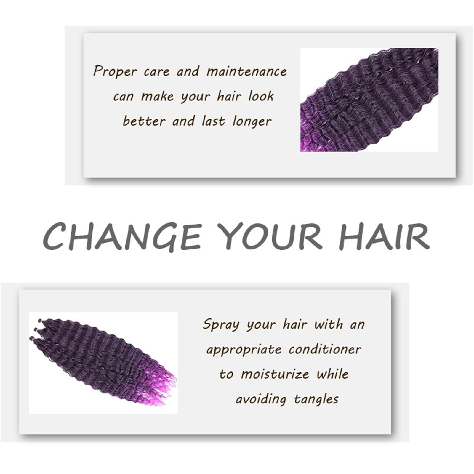 3 Pack 32 In Deep Wave Bundles Crochet Hair, Boho Hair for Braiding, Hair Extensions for Women