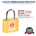 thumbnail image 4 of 4 PACK TSA Approved Travel Luggage Locks with Keys, Solid Brass Copper Keyed Padlock, ABS Plastic Covered Small Locks for Suitcase, Backpack, Gym Locker, Jewelry Box-by GIVERARE, 4 of 7