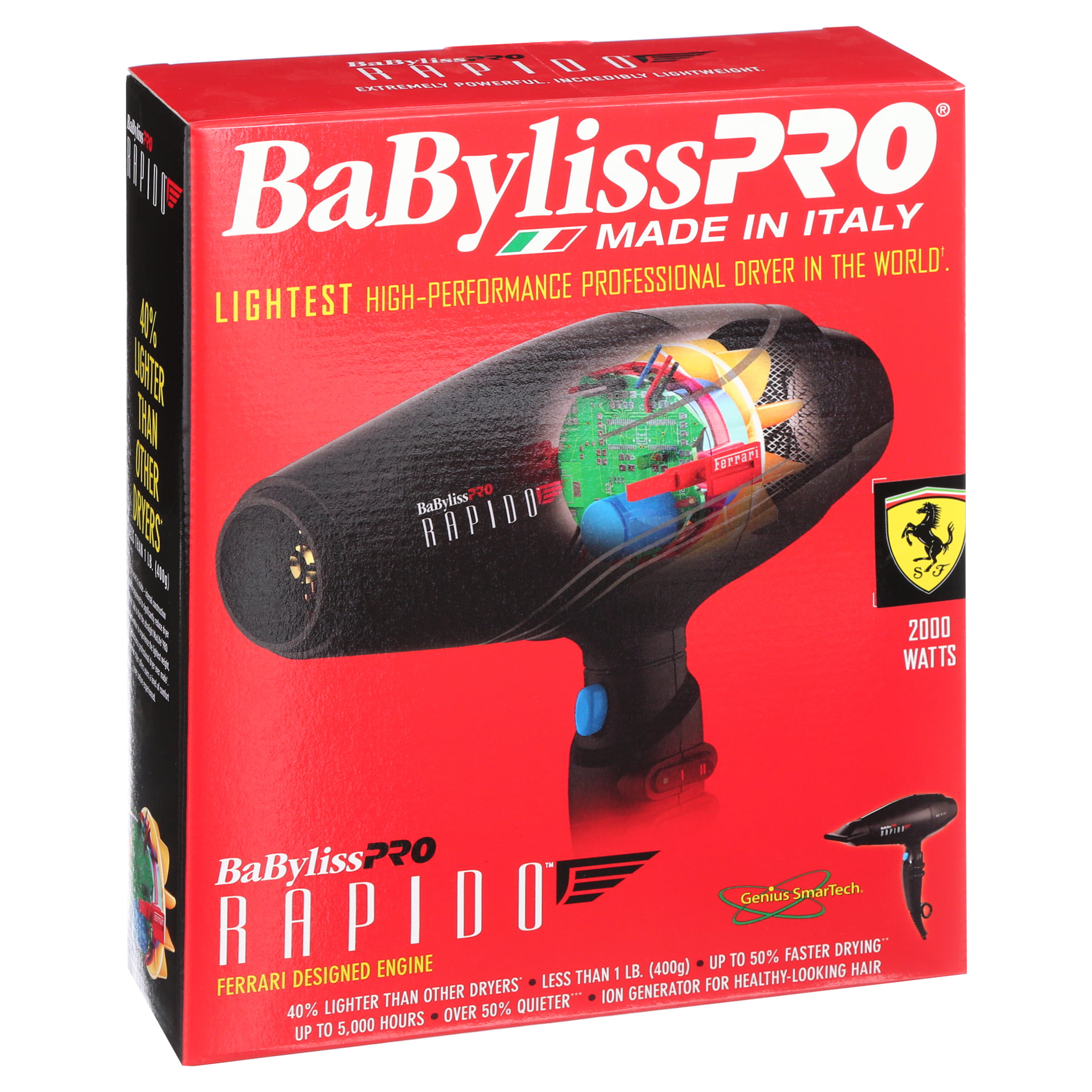 Babyliss Pro Rapido Hair Dryer, Black - 1