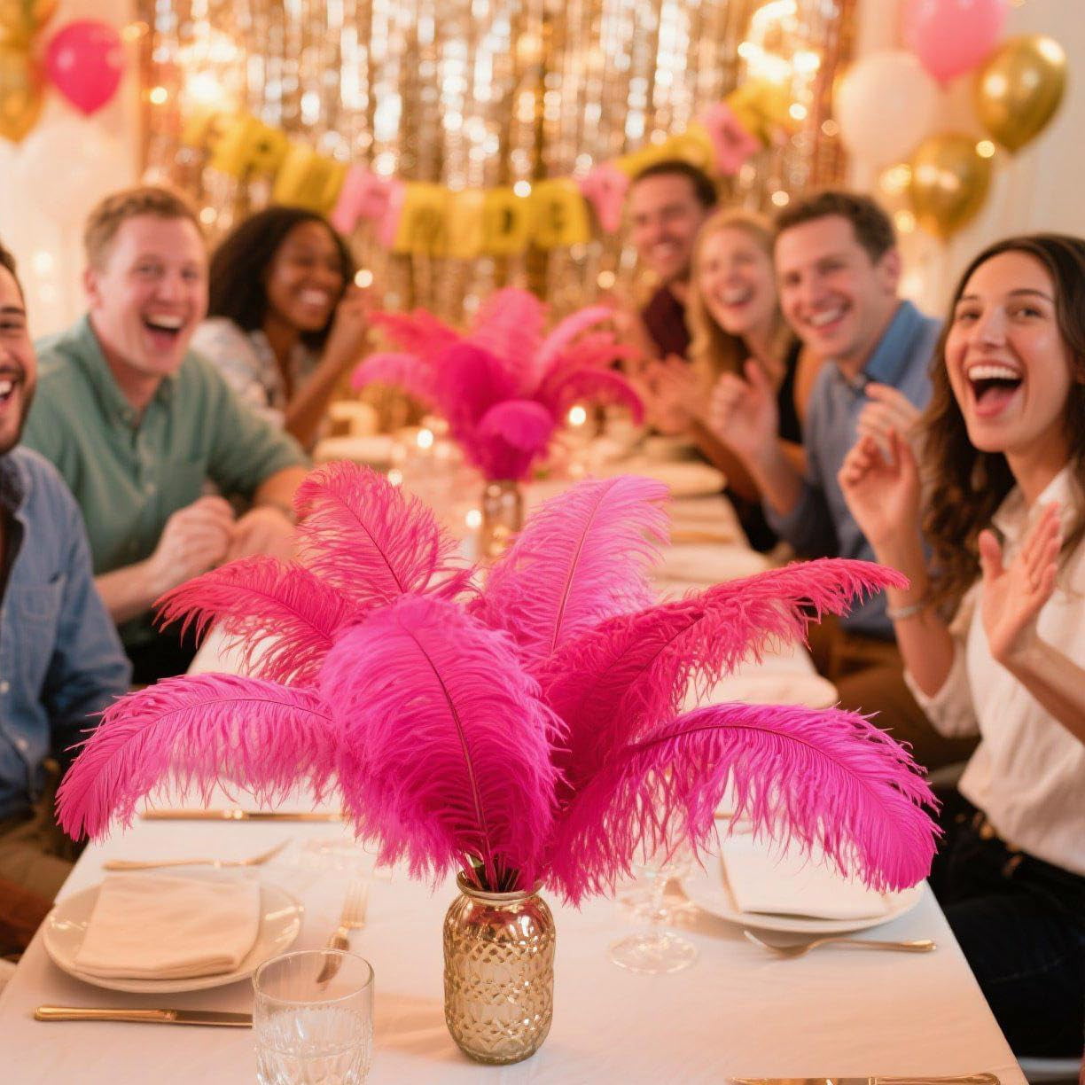 EP Pink White and Light Pink Ostrich Feathers - 20pcs Making Kit 22 Inch Ostrich Feathers Bulk for Vase, Floral Arrangement, Tables Wedding Party Centerpieces and Christmas Home Decorations