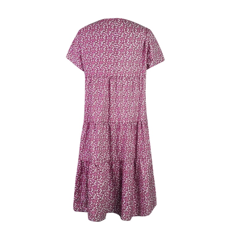 qILAKOG Summer Dresses for Women Plus Size,Women Tunic Dresses Polka Dot Casual V Neck Short Sleeve Skater Dress Elegant A-Line Pleated Flowy Swing qILAKOG Summer Dresses for Women Plus Size,Women Tunic Dresses Polka Dot Casual V Neck Short Sleeve Skater Dress Elegant A-Line Pleated Flowy Swing