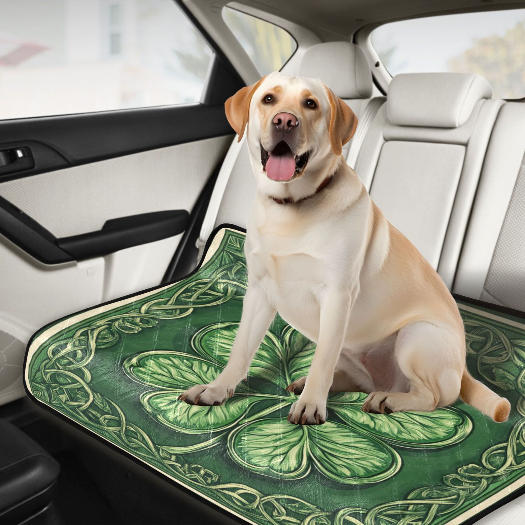 Qxltty Four Leaves Clover Cat litter Pads Pet Set of 2 Diaper Mats Center Anti-leakage Layer Absorbent Soft and Comfortable