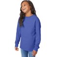 thumbnail image 4 of Hanes Kids' Garment Dyed Long Sleeve T-Shirt Deep Forte Blue XS, 4 of 8