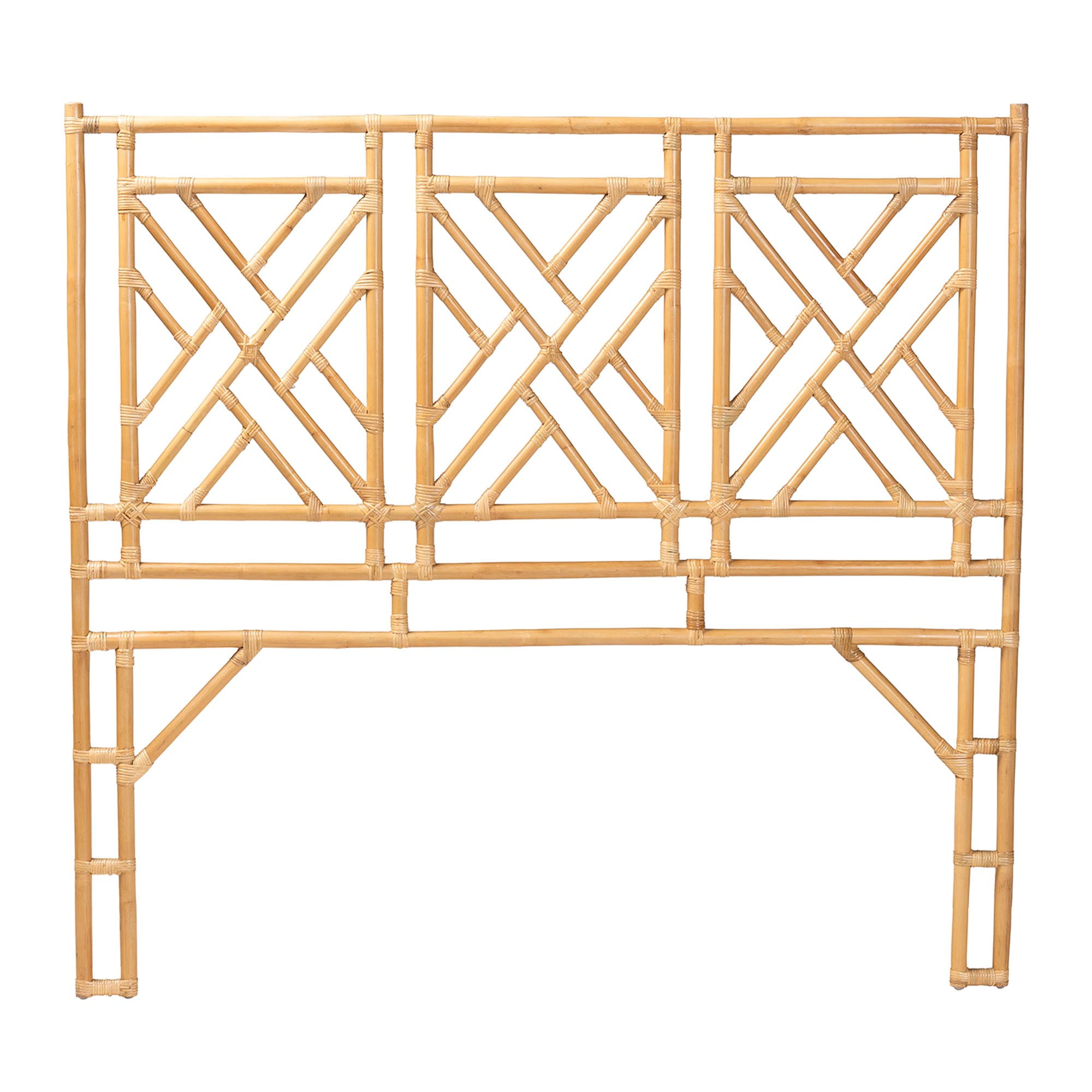 bali & pari Karavo Boho Standalone Headboard, King, Natural Rattan