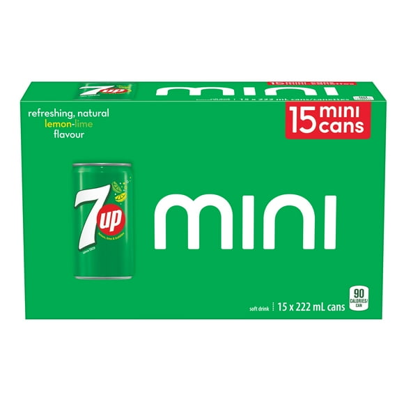 7UP Soft Drink Lemon Lime 15 x 222mL, 15 x222mL