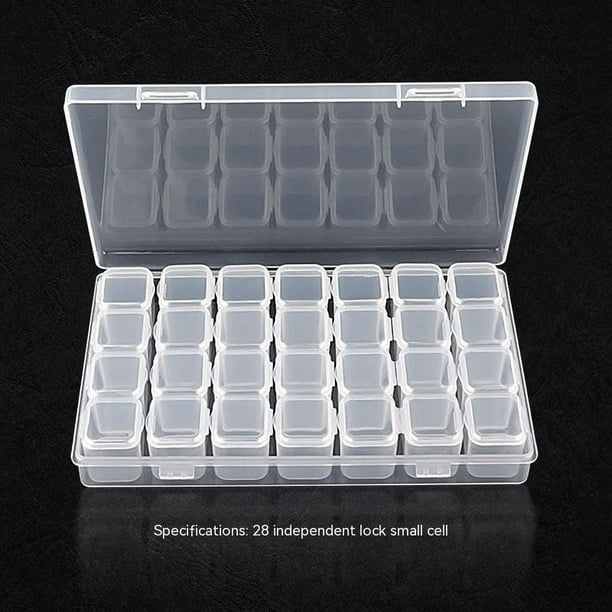 Ranuras 2 Piezas 28 Rejillas Cajas de Pintura de Diamantes Organizador de plástico, Organizador de Cuentas, Cajas de Herramientas y Accesorios de Pintura de Diamantes Transparentes