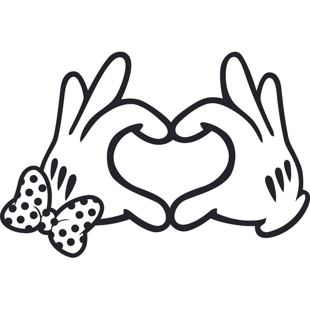 Hands Love Cartoon Design Customized Name Wall Decal Custom Vinyl