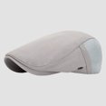 thumbnail image 2 of Comfortable Men's Cotton Newsboy Cap Flat Hat Classic Herringbone Pattern Adjustable Fit for Golf Cabbie Driving Daily Wear (Light Gray), 2 of 4