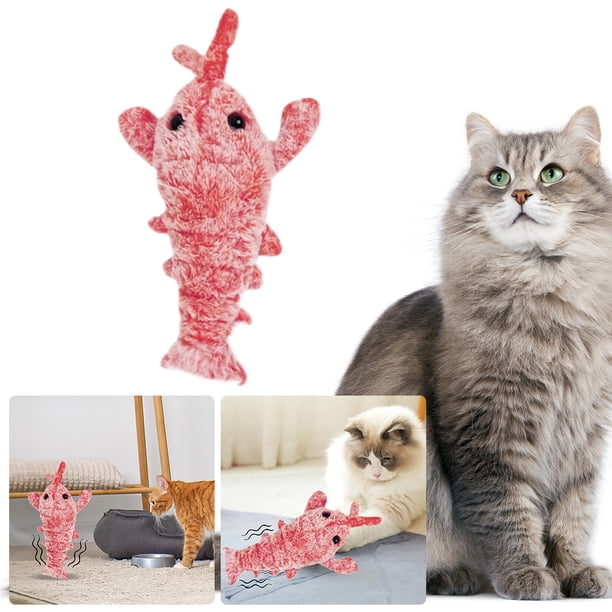Juguete Langosta Baile Eléctrico Con Carga USB Lindo Y Suave para para Gatos (rojo)