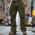 thumbnail image 2 of Tactical Pants For Men Lightweight Corduroy Cargo Pants Casual Workout Hiking Athletic Trousers With Multi-Pockets, 2 of 6