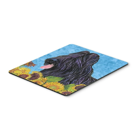 "Briard in Summer Flowers Mouse Pad Hot Pad or Trivet"