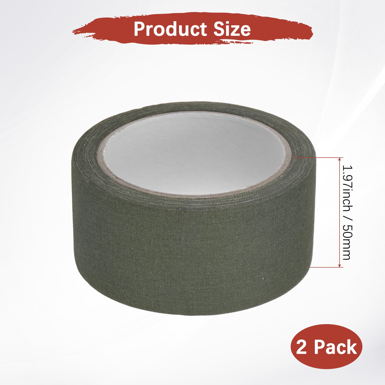 Uxcell 2.0IN x 10.94Yards Camouflage Tape [2PCS] - Self Adhesive Camo Tape for Outdoor Camping & Hunting - [Army Green]
