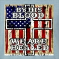 thumbnail image 2 of By His Blood We Are Healed Inspirational/Christian Mens Premium Tri Blend T-Shirt, Denim, XX-Large, 2 of 5