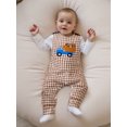 thumbnail image 6 of BemeyourBBs Baby Boy Fall Outfit Long Sleeve Romper Plaid Overall Pants 2 Pcs Set, 6 of 9