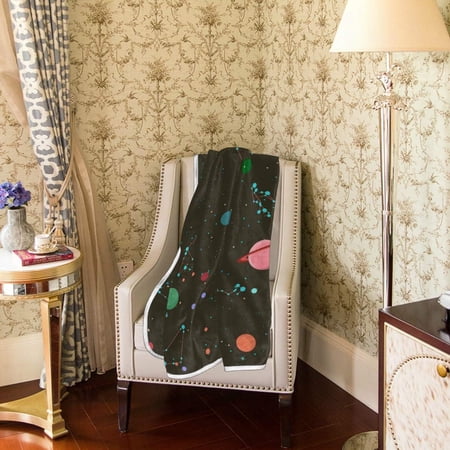 SKYSONIC Velvet Plush Throw Thermal Blanket - 4x5FT - Fantasy Constellations Printed for Couch Bed Sofa Car