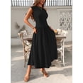 thumbnail image 5 of Women's Single Shoulder Dress with Pockets 65% viscose 35% polyester Stretchy Dress Everyday Comfort Casual Wear, 5 of 14