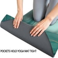thumbnail image 3 of Teal Marble Gold Wave Pattern Hot Yoga Mat Towel Non Slip for Hot Yoga - Quick-Drying Yoga Mat Cover with 4 Corner Pockets with Travel Bag - Hot Yoga Towel Non Slip 74"x26", 3 of 6
