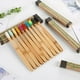 thumbnail image 3 of Cepillo de dientes de madera de 10 piezas, cerdas suaves, agarre cómodo, cepillos de dientes coloridos para la familia, adultos, niños, hogar, viajes,, 3 of 9