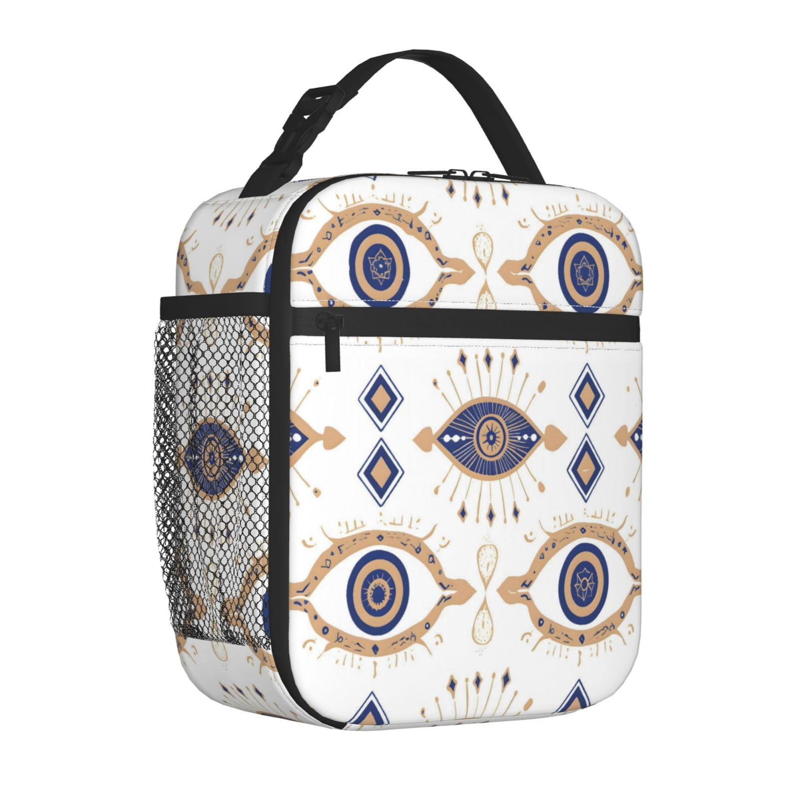 Lunch Bag For Women Men Insulated Portable Lunch Box Bento Box Office Picnic Travel Cooler Bag Gold Foil Illustration Of An Evil Eye