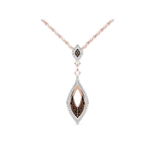 De Couer 10k Rose Gold 1 5ct TDW Cognac Diamond Necklace by Overstock